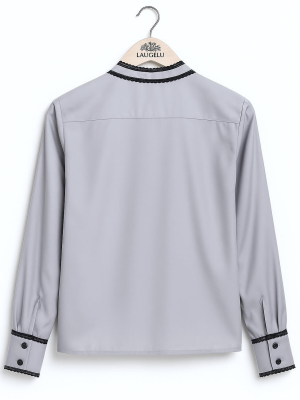 Blusa Hilandera aldeana Gris mujer - Camisa neska trajes regionales vascos