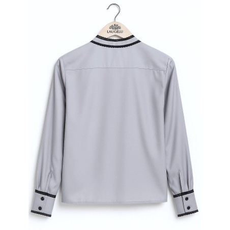 Blusa Hilandera aldeana Gris mujer - Camisa neska trajes tradicionales vascos