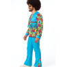 Disfraz De Hippie Sicodelia Flores Hombre