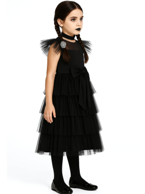 Disfraz de Miércoles para Niña - Disfraces de la Familia Addams