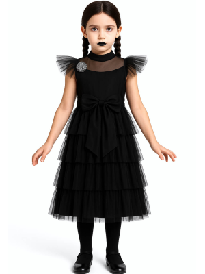Disfraz de Miércoles para Niña - Disfraces de la Familia Addams