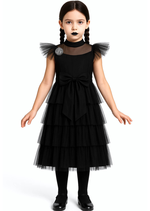 Disfraz de Miércoles para Niña - Disfraces de la Familia Addams