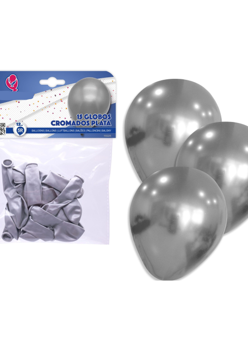 Globos Plateados Metalizados 15 Unid - Globos