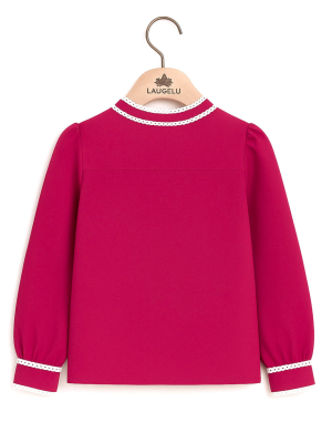 Blusa Hilandera Rosa Fucsia Niña - Euskal Jantziak