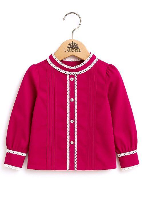 Blusa Hilandera Rosa Fucsia Bebe - Trajes Regionales Vascos