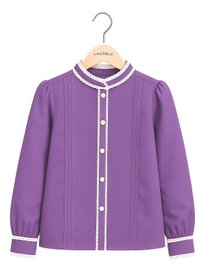 Blusa Aldeana Lila niña - Camisas Trajes Regionales Vascos