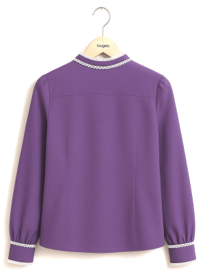 Blusa Aldeana Lila mujer - Camisas Trajes Regionales Vascos