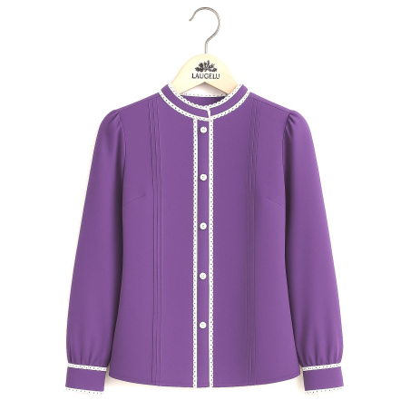 Blusa Aldeana Lila mujer - Camisas Trajes Regionales Vascos