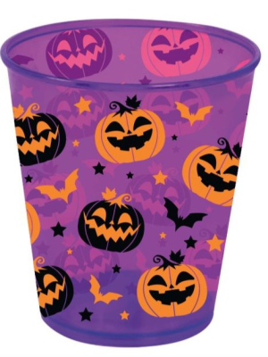 Vaso Calabazas y Murcielagos - Platos, Vasos y Decoracion de Mesa Halloween - Platos, Vasos y Decoracion de Mesa