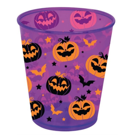 Vaso Calabazas y Murcielagos - Platos, Vasos y Decoracion de Mesa Halloween - Platos, Vasos y Decoracion de Mesa