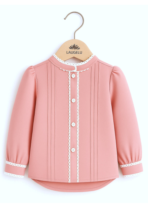 Blusa aldeana Rosa Bebe - Camisa Trajes Regionales Vascos