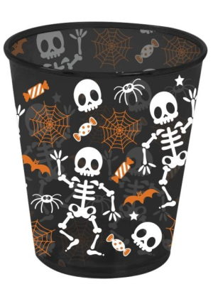 Vaso Telarañas y Esqueletos -Platos, Vasos y Decoracion de Mesa Halloween