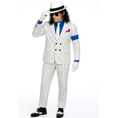 Disfraz de Michael Jackson Traje blanco Hombre - Disfraz Rey del Pop Adulto