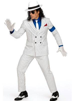 Disfraz de Michael Jackson Traje blanco Hombre - Disfraz Rey del Pop Adulto