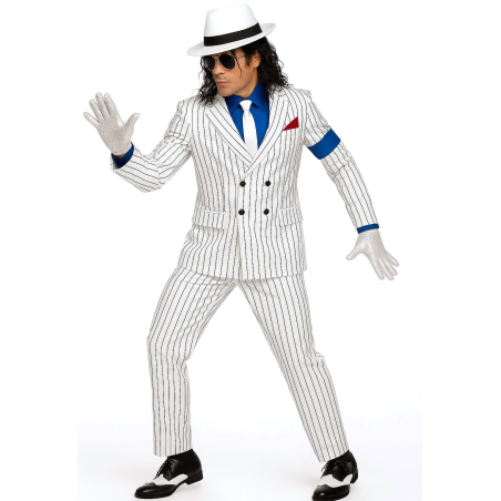 Disfraz de Michael Jackson Traje blanco Hombre - Disfraz Rey del Pop Adulto