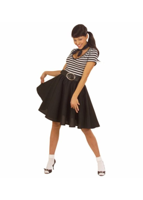 Falda años 50 Negra - Disfraces de Grease para Mujer