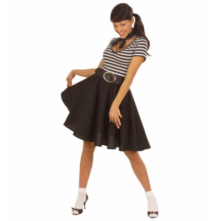 Falda años 50 Negra - Disfraces de Grease para Mujer