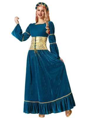 Disfraz de Reina Medieval Azul para Mujer - Disfraces Medievales