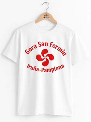 Camiseta San Fermin Lauburu Blanca Hombre - Trajes Regionales - Camisas y Camisetas Regionales Hombre