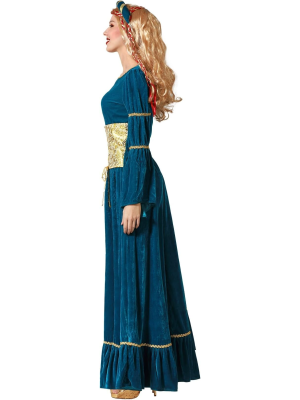Disfraz de Reina Medieval Azul para Mujer - Disfraces Medievales