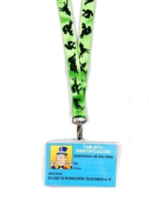 Tarjeta Identificativa Despedida de Soltero - Broches y silbatos para Despedidas