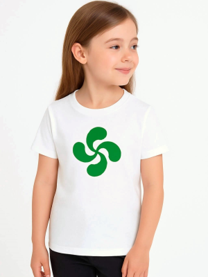 Camiseta Lauburu Verde Blanca Infantil - Trajes Regionales