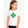 Camiseta Lauburu Verde Blanca Infantil - Trajes vascos arrantzale