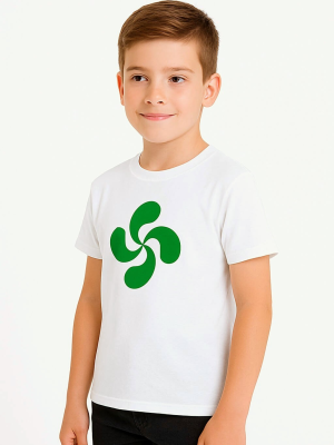 Camiseta Lauburu Verde Blanca Infantil - Trajes Regionales