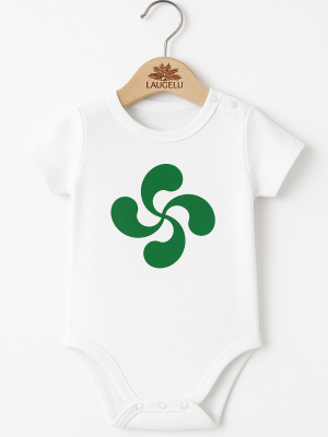 Body Lauburu Verde Bebe Blanco - Euskal Jantziak - Camisetas y Body's Regionales Bebe