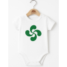 Body Lauburu Verde Bebe Blanco - Euskal Jantziak - Camisetas y Body's Regionales Bebe