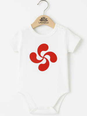 Body Lauburu Rojo Bebe Blanco - Euskal Jantziak - Camisetas y Body's Regionales Bebe