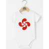 Body Lauburu Rojo Bebe Blanco - Euskal Jantziak - Camisetas y Body's Regionales Bebe
