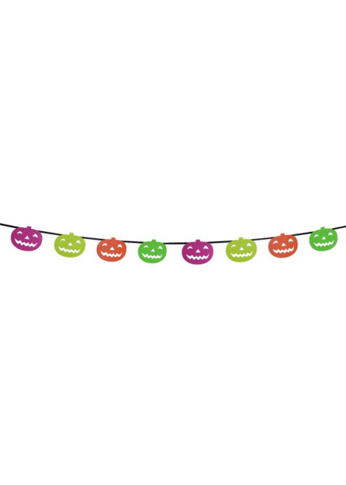 Guirnalda Calabazas neon 2m - Guirnaldas y Globos