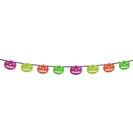 Guirnalda Calabazas neon 2m - Guirnaldas y Globos