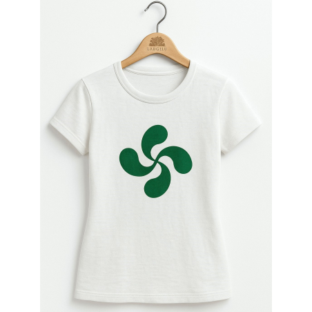 Camiseta Lauburu Verde Blanca Mujer - Trajes Regionales vascos