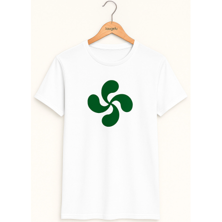 Camiseta Lauburu Verde Blanca Hombre - Trajes Regionales - Camisas y Camisetas Regionales Hombre
