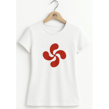Camiseta Lauburu Rojo Blanca Mujer - Ropa San Fermines