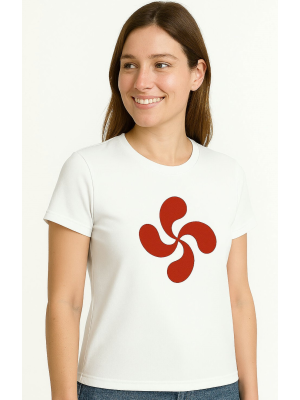 Camiseta Lauburu Rojo Blanca Mujer - Ropa San Fermines