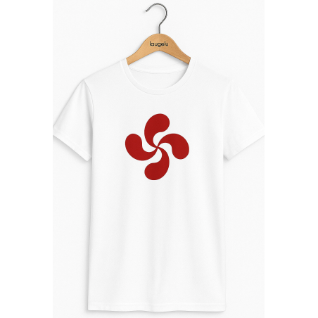 Camiseta Lauburu Rojo Blanca Hombre - Trajes Regionales vascos