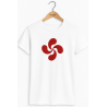 Camiseta Lauburu Rojo Blanca Hombre - Trajes Regionales vascos