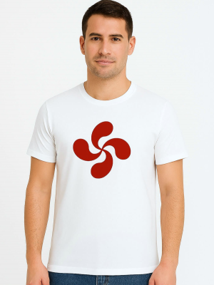 Camiseta Lauburu Rojo Blanca Hombre - Trajes Regionales vascos