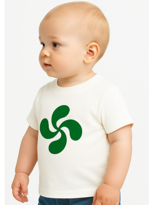 Camiseta Lauburu Verde Blanca Bebe - Trajes Regionales - Camisas y Camisetas regionales Niño