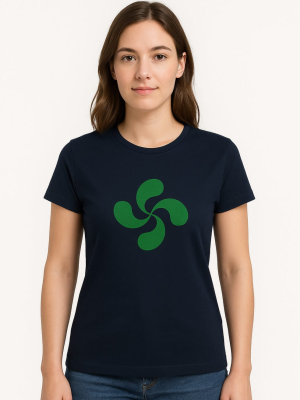 Camiseta Lauburu Verde Azul Mujer - Arrantzale euskal jantziak