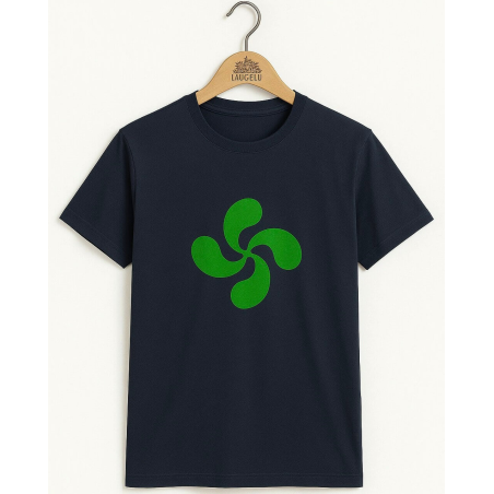 Camiseta Lauburu Verde Azul Hombre - Trajes Regionales vascos