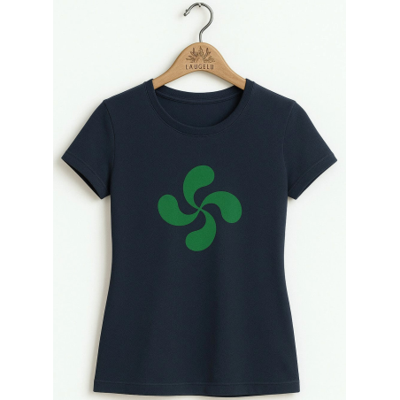 Camiseta Lauburu Verde Azul Mujer - Trajes Regionales vascos