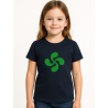 Camiseta Lauburu Verde Azul Niña - Arrantzale Euskal Jantziak