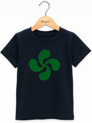 Camiseta Lauburu Verde Azul Infantil - Trajes Regionales Vascos