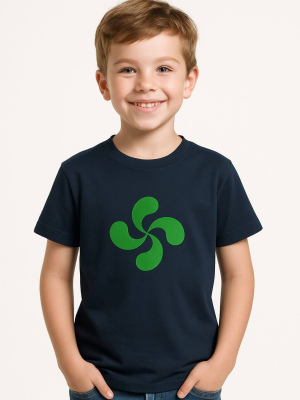 Camiseta Lauburu Verde Azul Infantil - Trajes Regionales Vascos