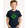Camiseta Lauburu Verde Azul Niño - Arrantzale Euskal Jantziak