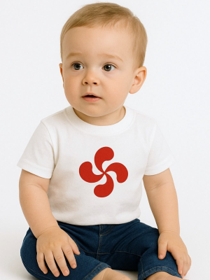 Camiseta Lauburu Rojo Blanca Bebe - Trajes Regionales Vascos